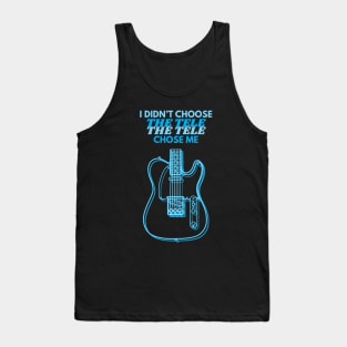 I Didn't Choose The Tele T-Style Guitar Body Outline Tank Top